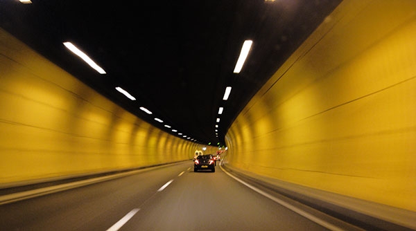 Car in tunnel